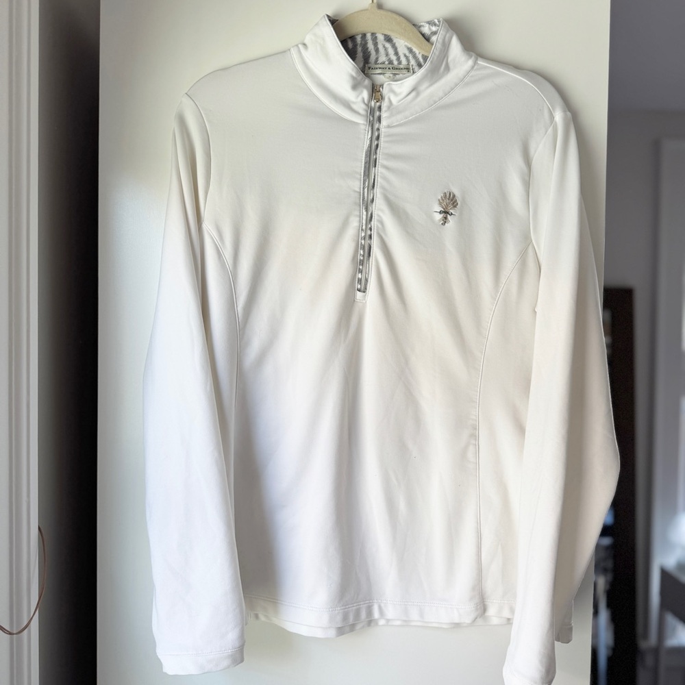 🤍 FAIRWAY & GREENE QUARTER ZIP GOLF TENNIS PREP JACKET - Picture 3 of 8